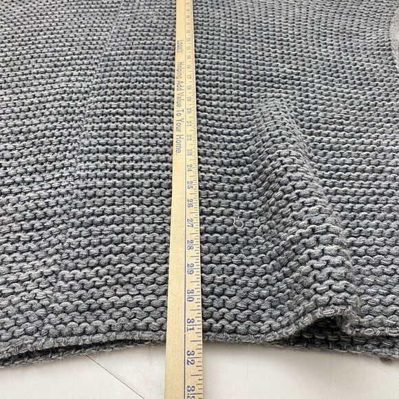 UGG Gray Chunky Knit Wool Blend Rollneck Turtleneck Pullover Poncho Womens OS - Picture 7 of 11